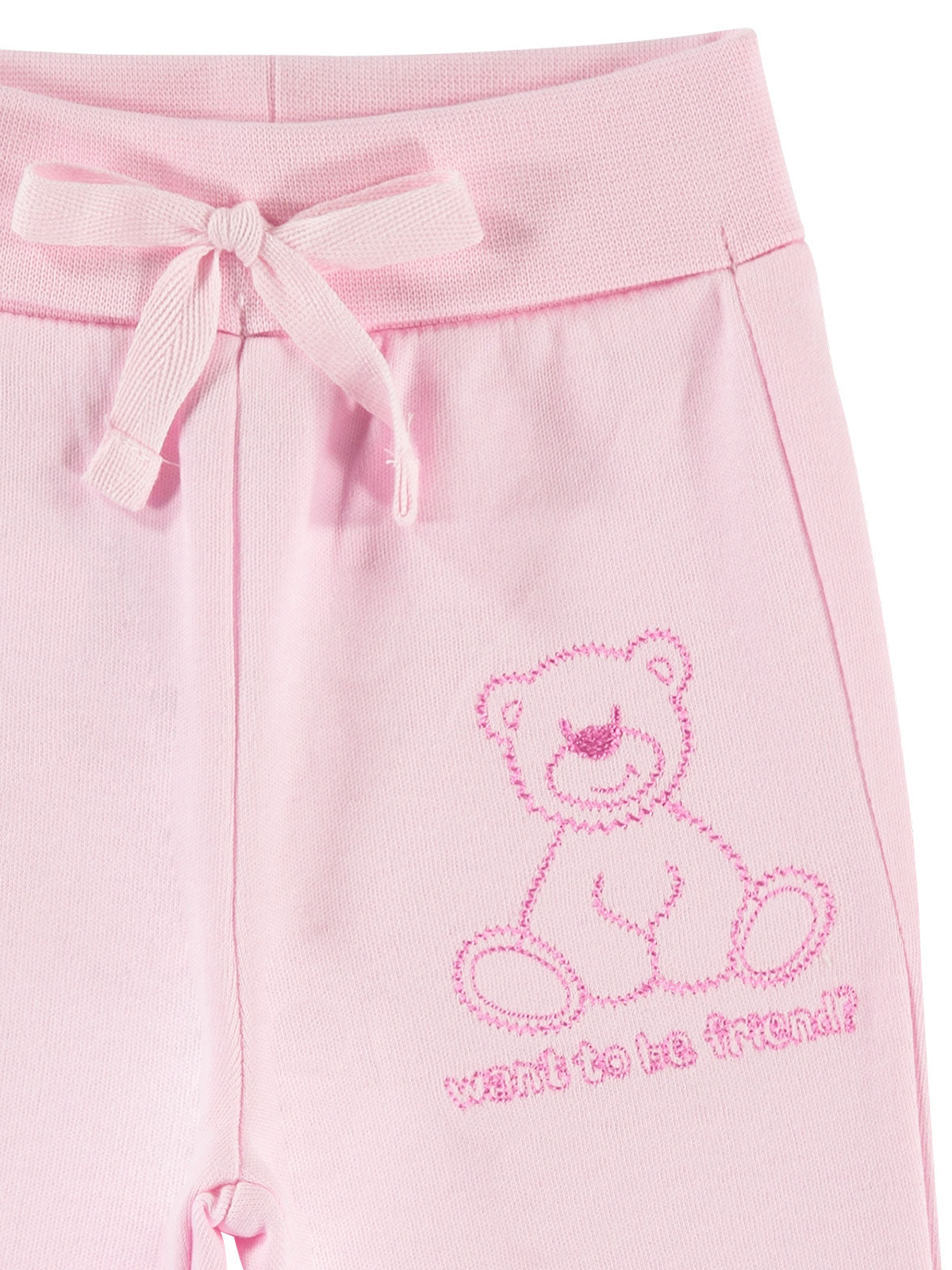 Pantalonasi copii casual Friend Bear roz