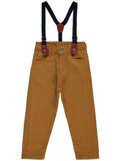 Pantaloni cu bretele Strap Style mustar